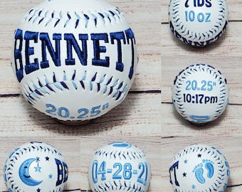 Personalized Baseball Birth Stats - Personalized Baseball for Baby - Monogrammed Baseball -Birth Stat Baseball