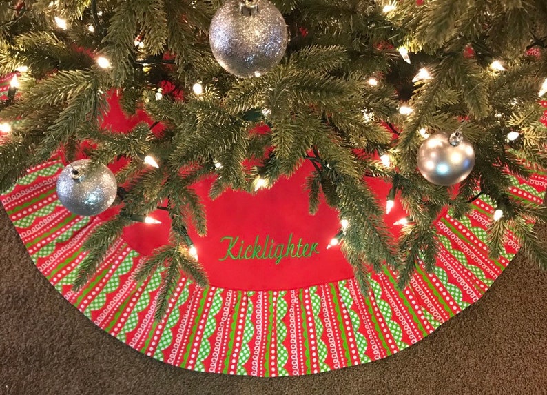 Personalized Christmas Tree Skirt Embroidered Tree Skirt Etsy
