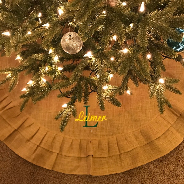 Personalized Christmas Tree Skirt- Embroidered Tree Skirt- Tree Skirt-