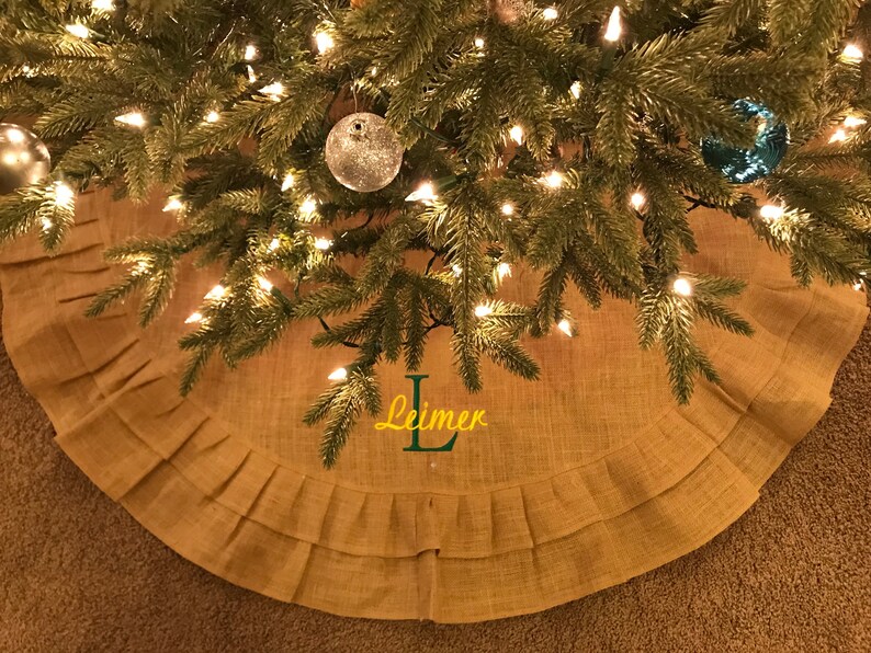 Personalized Christmas Tree Skirt Embroidered Tree Skirt Etsy