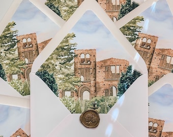 Barnsley Gardens Wedding Venue Envelope Liners: Printed A7 Euroflap Envelopes