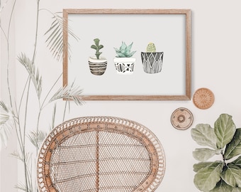 Succulent Cactus Plant Botanical Wall Art Print