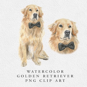 Golden Retriever Dog Watercolor PNG Digital File ClipArt Printable Art