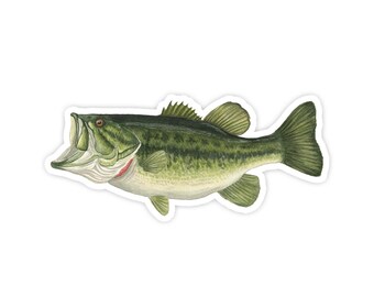 Large Mouth Bass Fish Sticker – Matte Vinyl Decal for Laptop, Planner