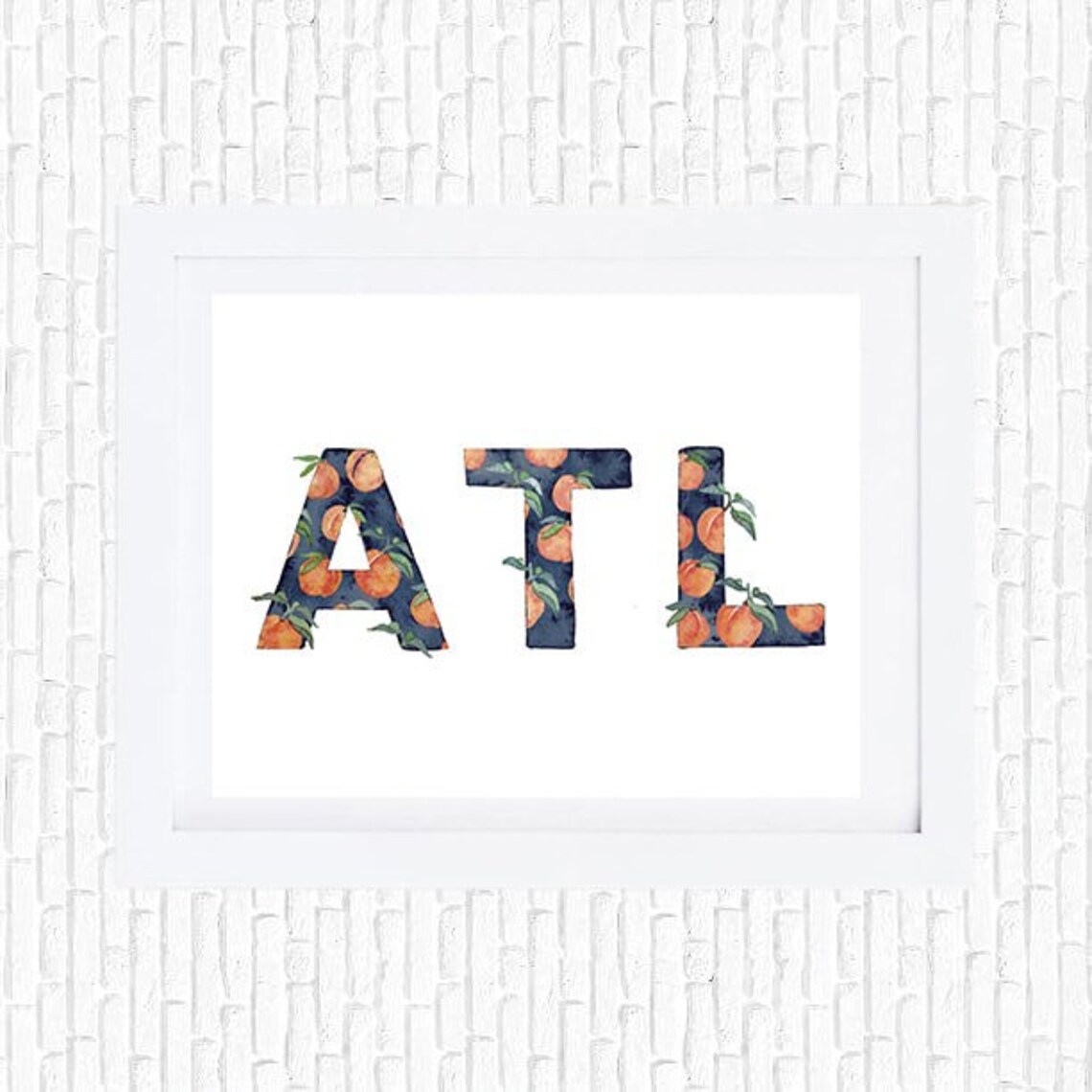 Atlanta ATL Peach Wall Art Home Decor Atlanta GA Etsy
