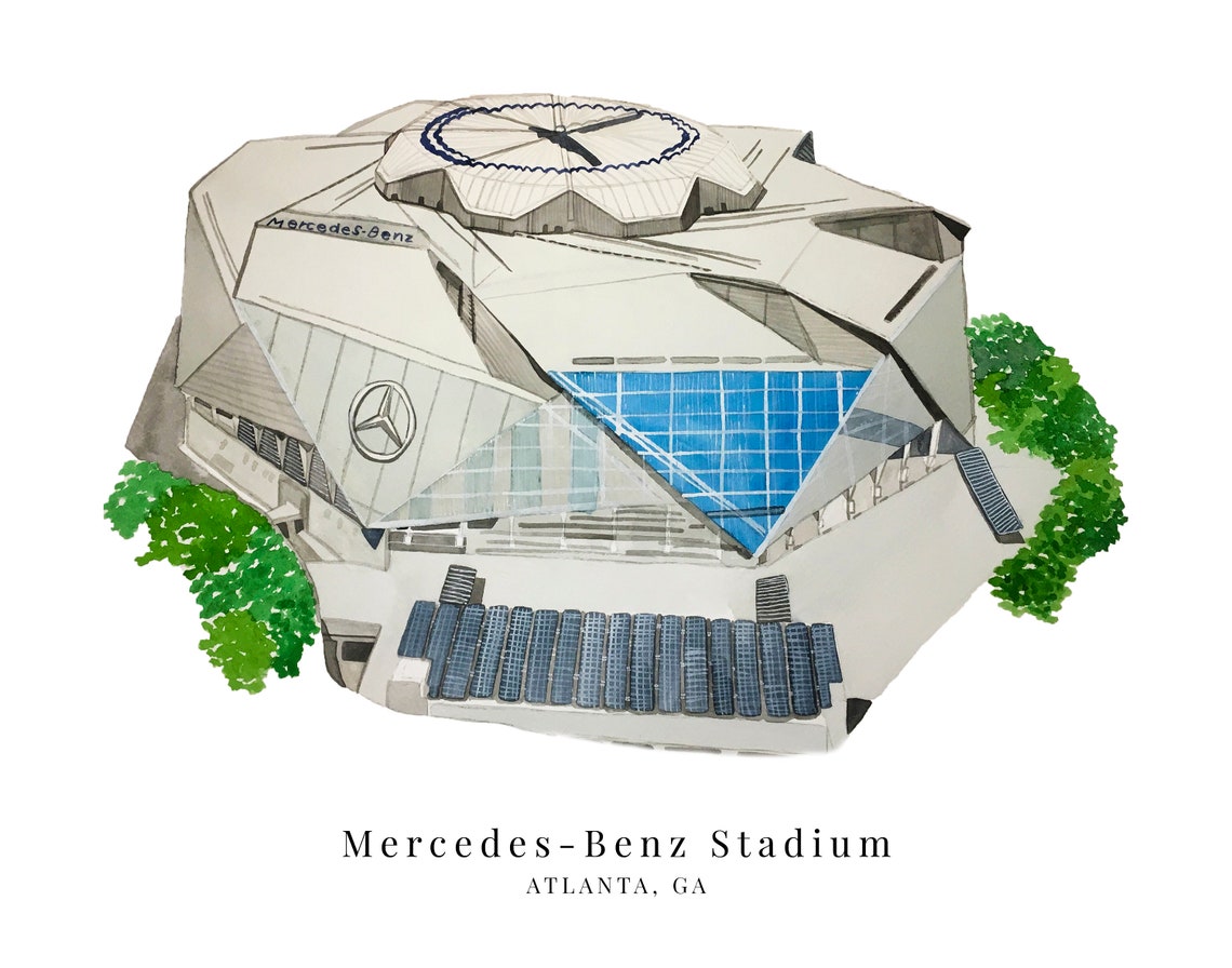 Mercedes-benz Stadium Atlanta United Falcons Georgia Art Print - Etsy