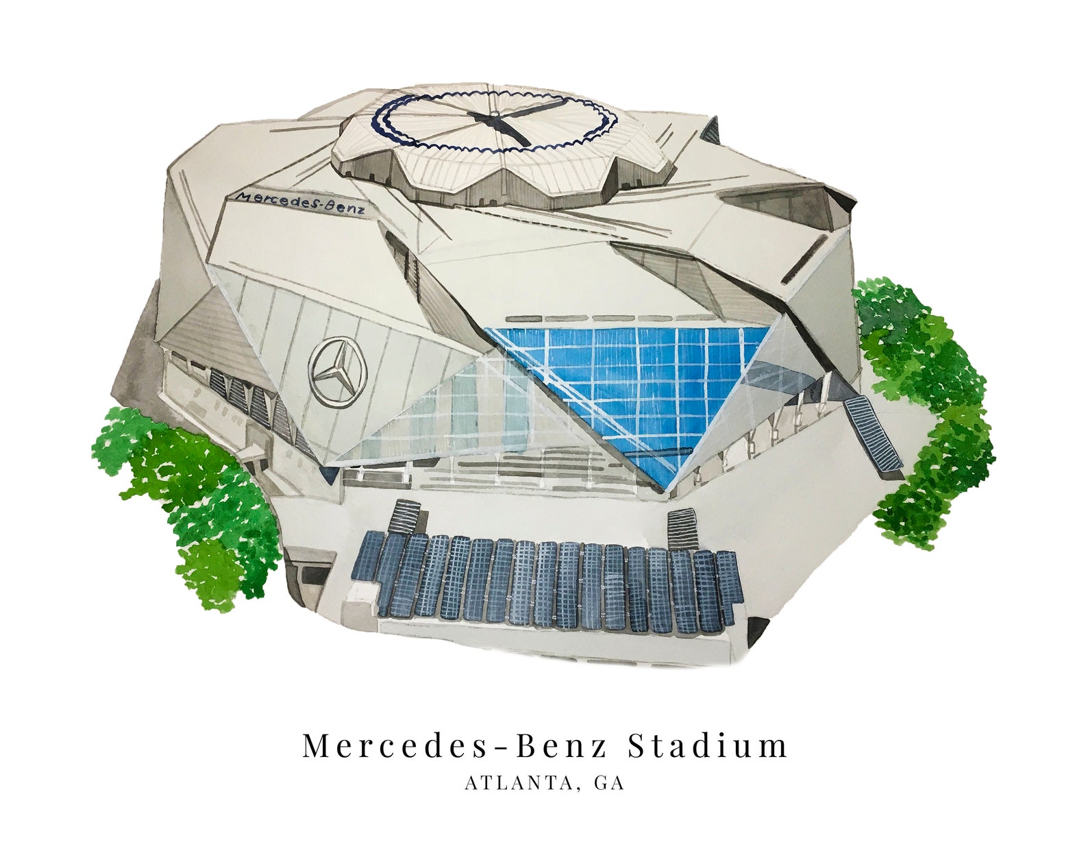 Mercedes-benz Stadium Atlanta United Falcons Georgia Art Print - Etsy