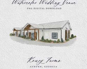 Koury Farms Auburn, Georgia Wedding Venue Watercolor
