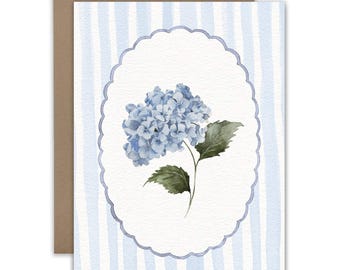Blue Hydrangea Flower Greeting Card
