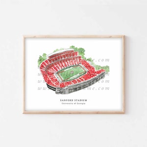 Sanford Stadium Athens GA Georgia College Football Stadium Wall Art Print