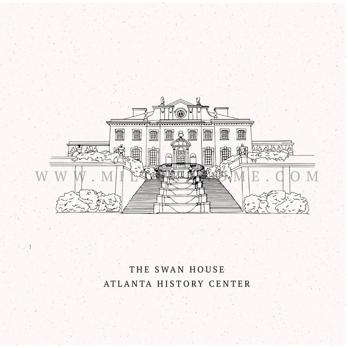 The Swan House Atlanta History Center Wedding Venue Line Etsy