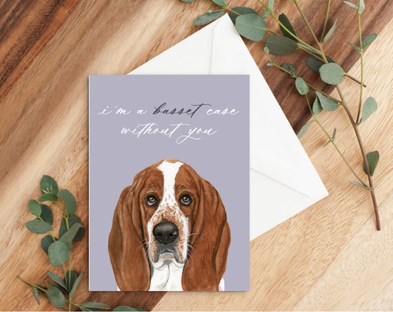 Basset Hound Valentine's Day Card: Dog Lover Greeting Card