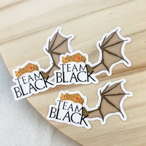 Team Black Targaryen Dragon Dragonstone Matte Vinyl Sticker | Laptop Decal | Planner Sticker | Tumbler Sticker Decal