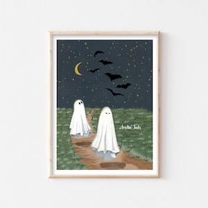 Frickin Bats I Love Halloween Vine Meme Cute Ghost Spooky Fall Art Print Wall Hanging