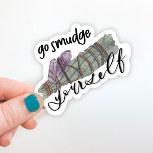Sage Bundle Amethyst Crystal Sticker: Witchy Boho Matte Vinyl