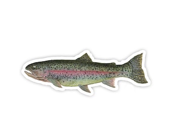 Rainbow Trout Fish Sticker – Matte Vinyl Decal for Laptop, Planner