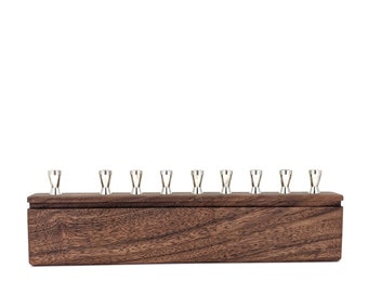 Modern Menorah | Mid Century Modern Menorah | Minimalist Menorah | Walnut Menorah | Wood Menorah