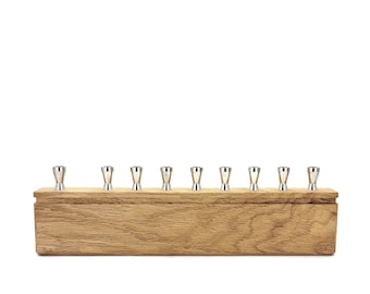 Modern Menorah | Mid Century Modern Menorah | Minimalist Menorah | Oregon White Oak Menorah | Wood Menorah