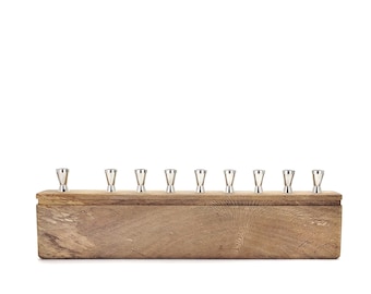 Modern Menorah | Mid Century Modern Menorah | Minimalist Menorah | Sycamore  Menorah | Wood Menorah