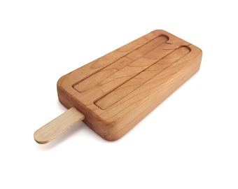 Cherry Wood Popsicle Sculpture: Sustainable Vegan Home Decor