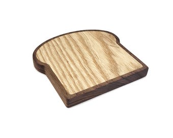 Walnut & Ash Wood Bread Slice: Vegan Kitchen Decor