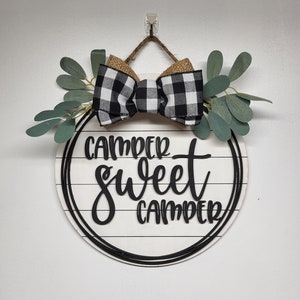 Camper Sweet Camper Door Hanger, Wall Decor, Camper Decor