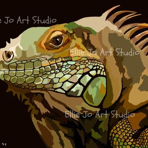 Iguana digital download art, Iguana art, Iguana print, Iguana lover, digital print, print