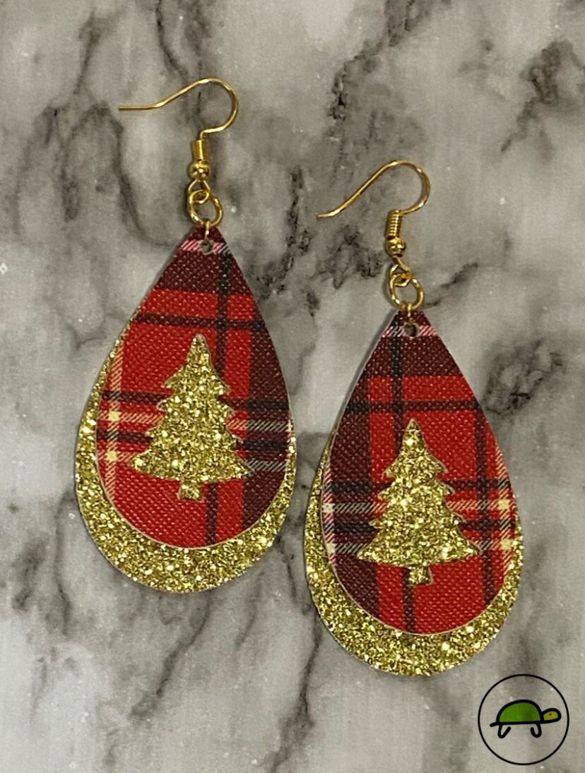 holiday leather earrings