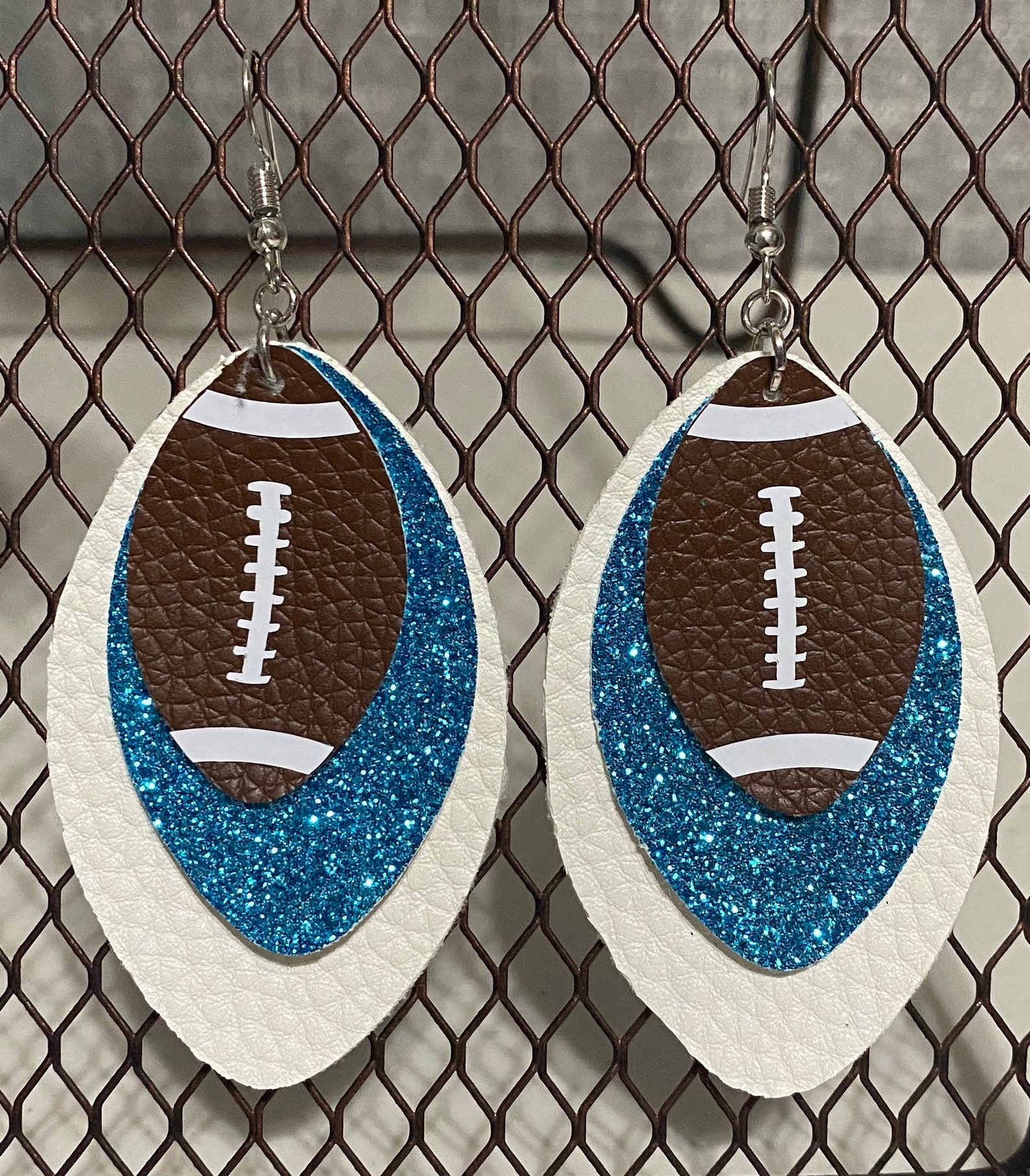 Football Faux Leather Earrings Etsy