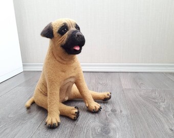 Bull Mastiff Figurine Hand Painted Statue