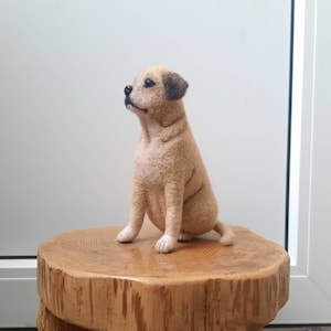Example. Pug Mix. Needle felted Dog Custom Pet Sculpture Made to order