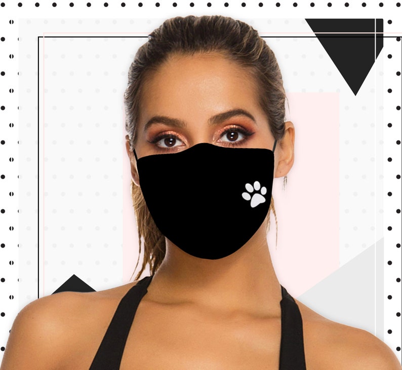 cat-paw-print-face-mask-with-filter-pocket-for-adults-soft-etsy