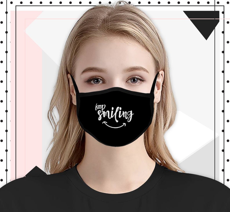 Keep Smiling Face Mask with Funny Mouth for Men and Women Etsy