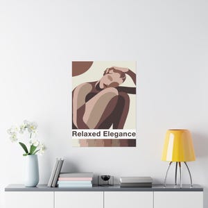 Póster de arte abstracto de elegancia relajada Pantone Mocha Mousse: 12 x 16, 18 x 24, 24 x 32