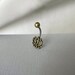 Gold Tone Lotus Flower Belly Button Ring 
