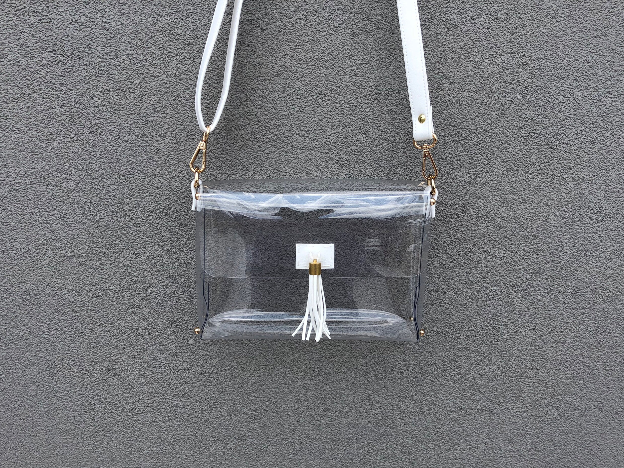 Clearlee White // Clear Purse Clear Stadium Bag Clear | Etsy UK
