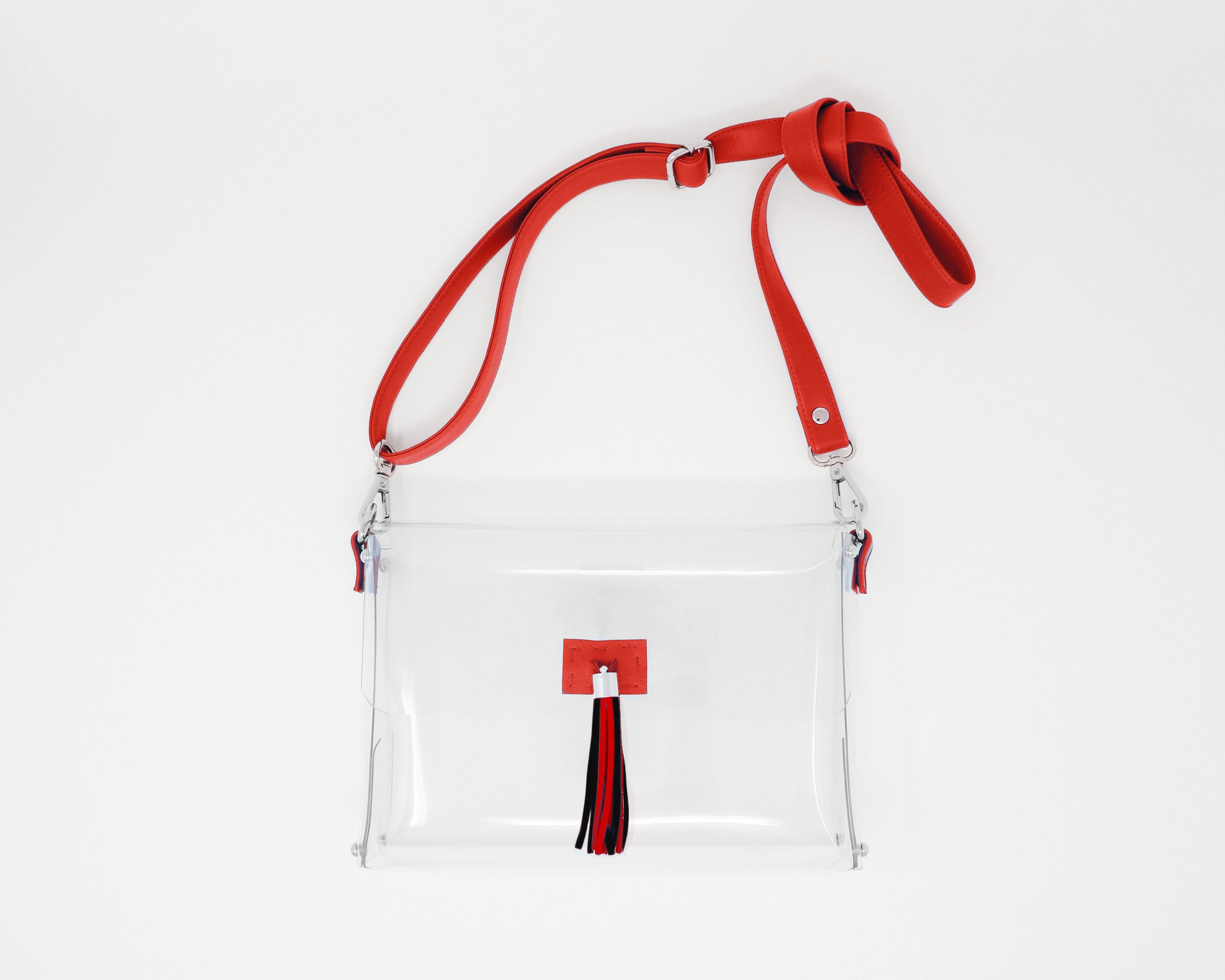 clear red purse
