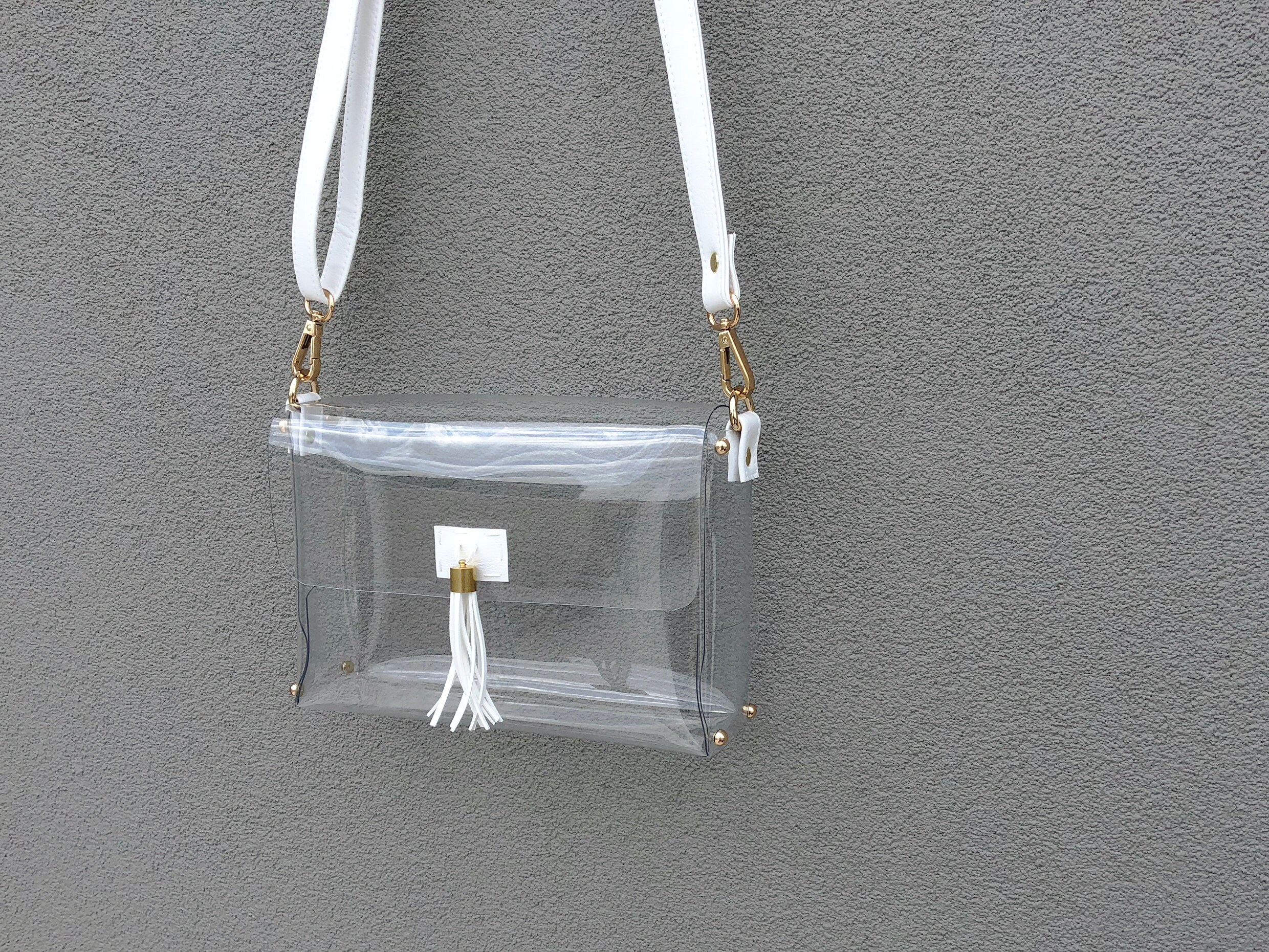 Clearlee White // Clear Purse Clear Stadium Bag Clear | Etsy