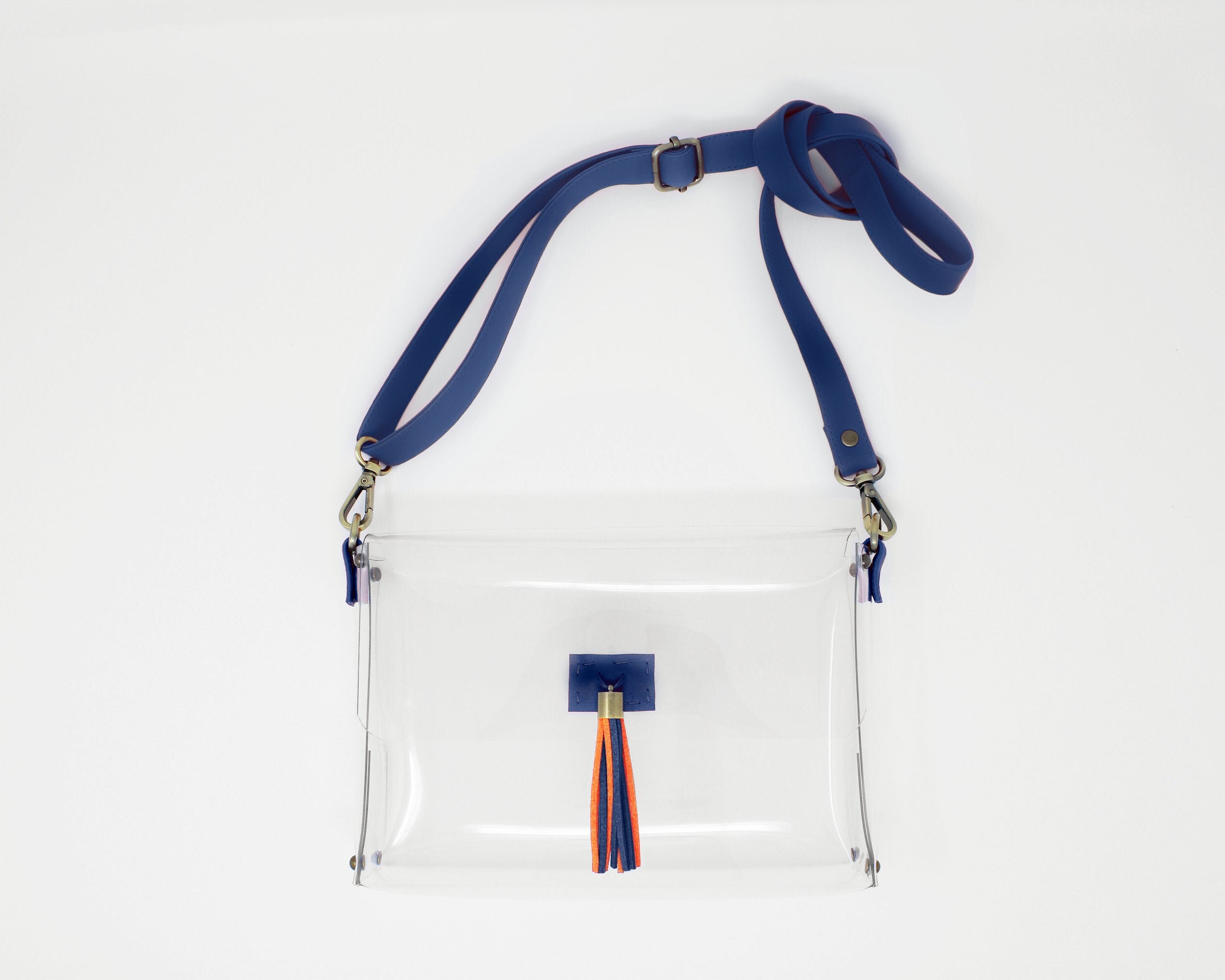 orange clear purse