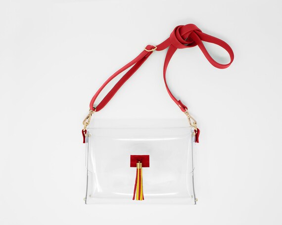 red clear purse