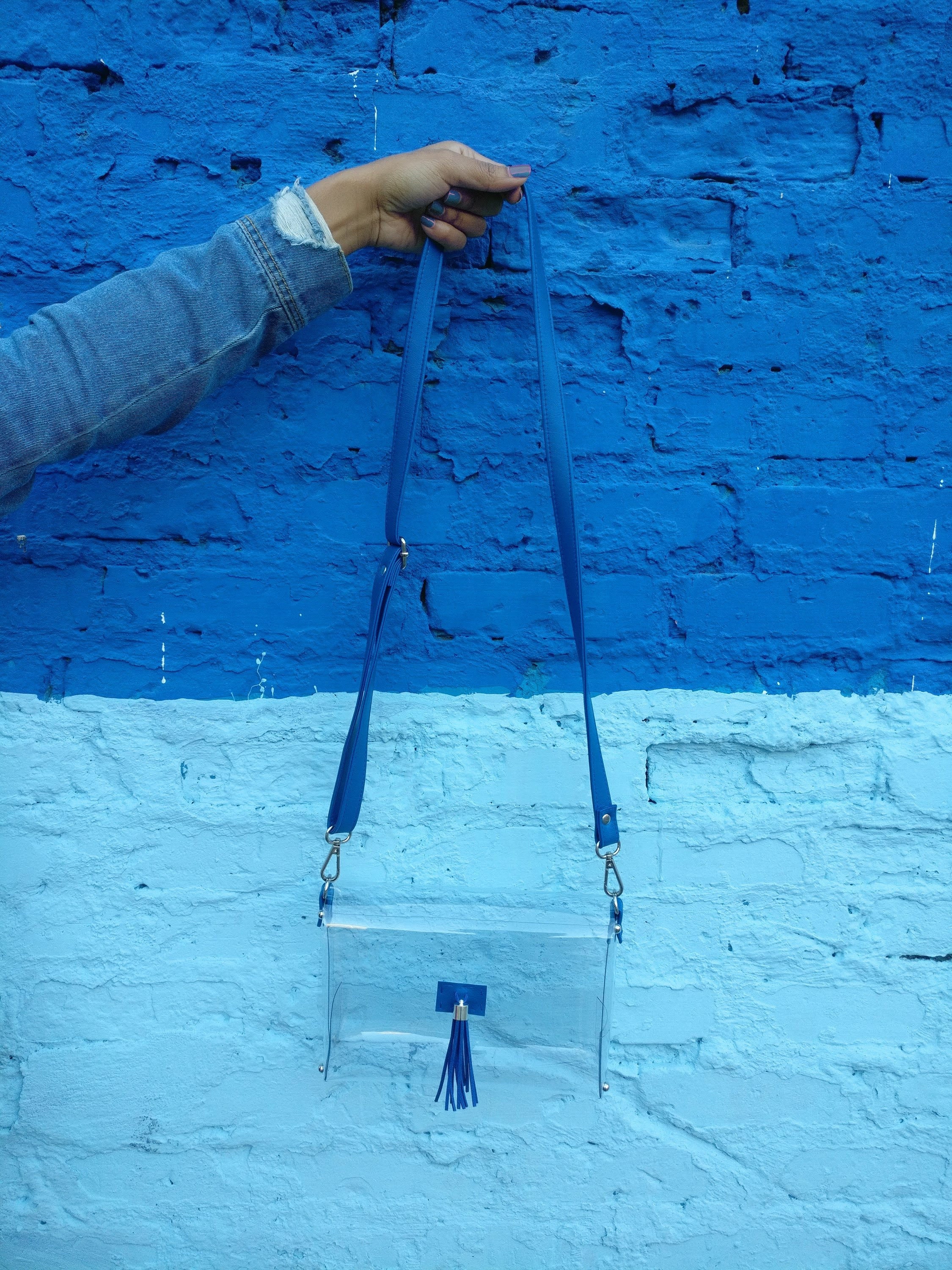 Clearlee Blue // Blue Clear Crossbody Bag Clear Purse Clear Etsy