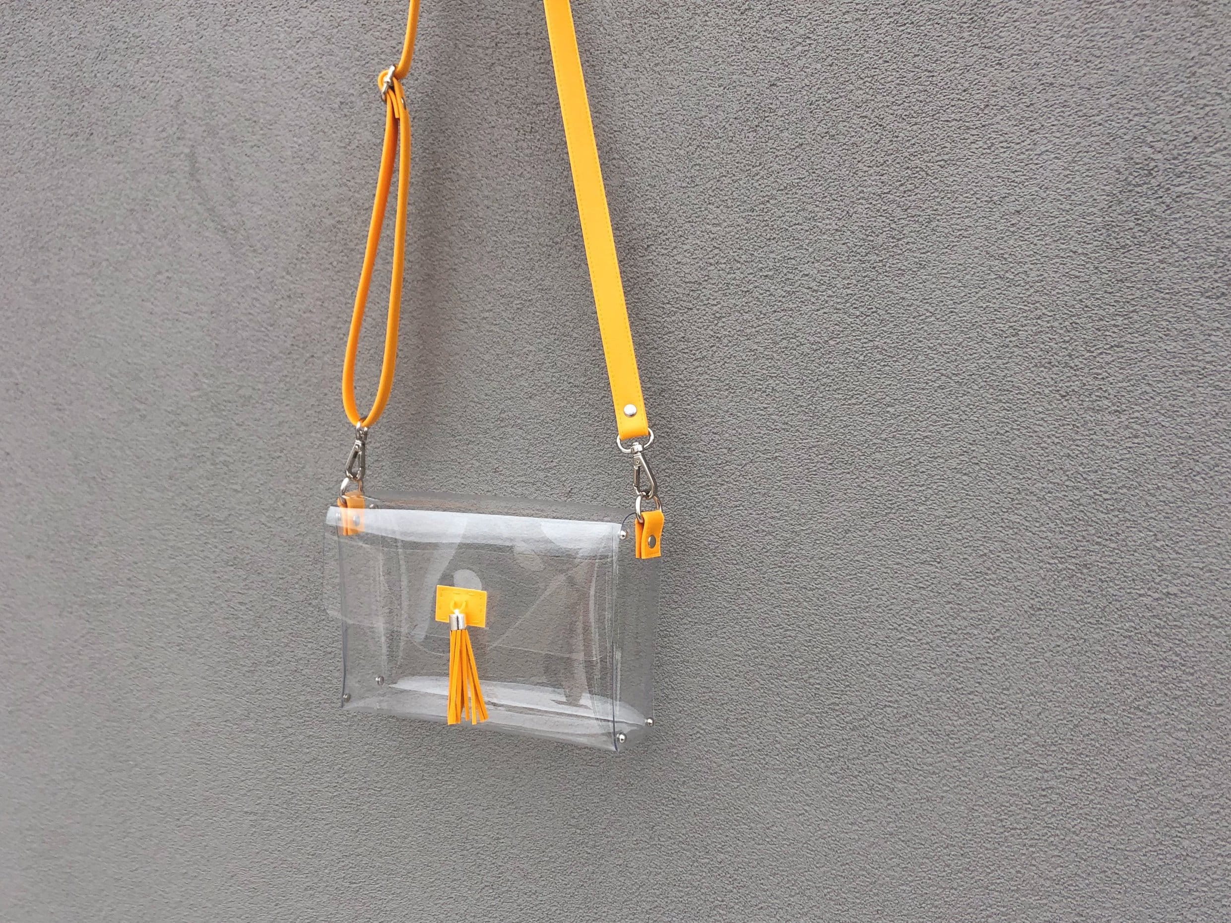 yellow clear purse