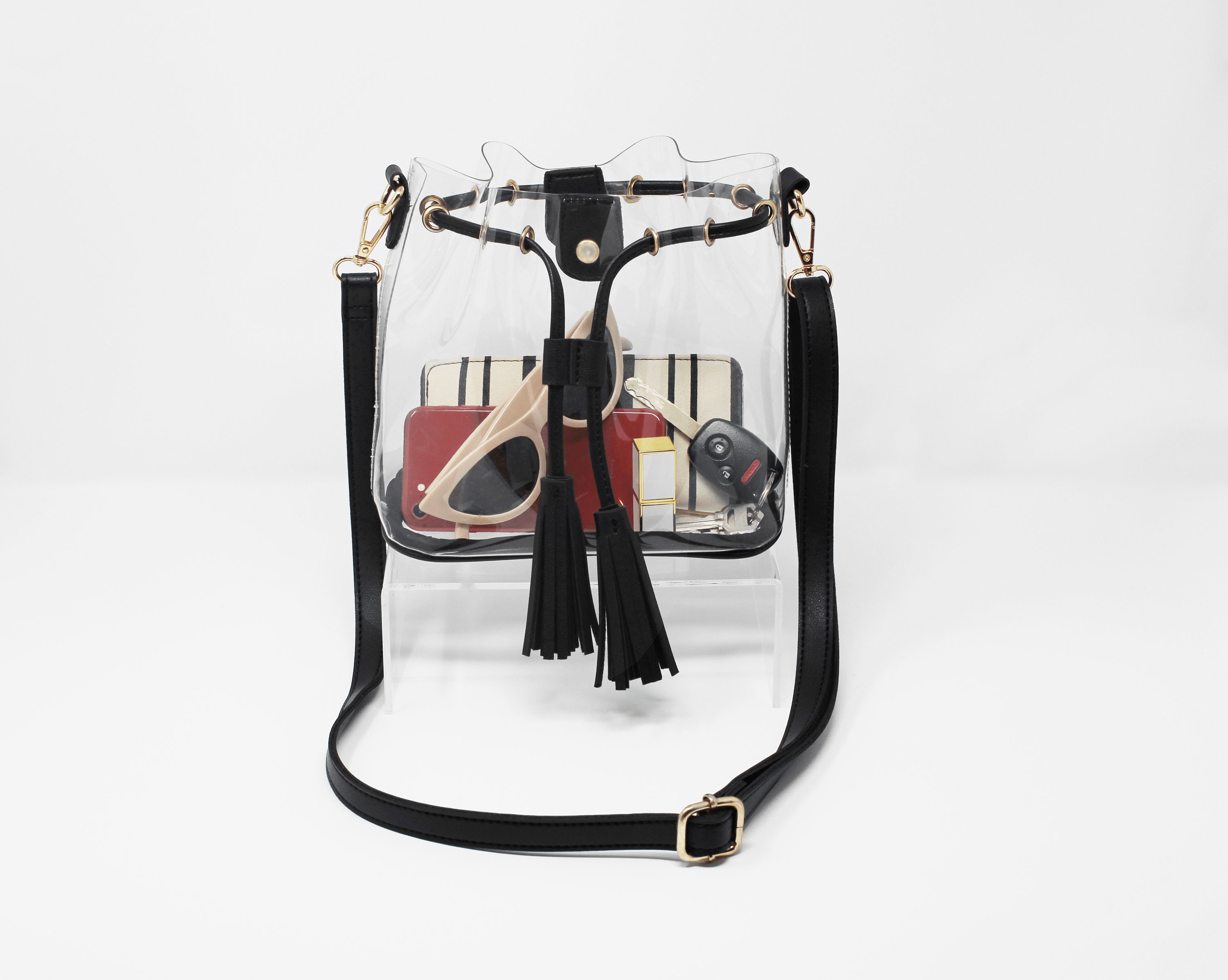 Clear Bucket Bag by CLEARLEE // Clear Crossbody Purse Clear Etsy
