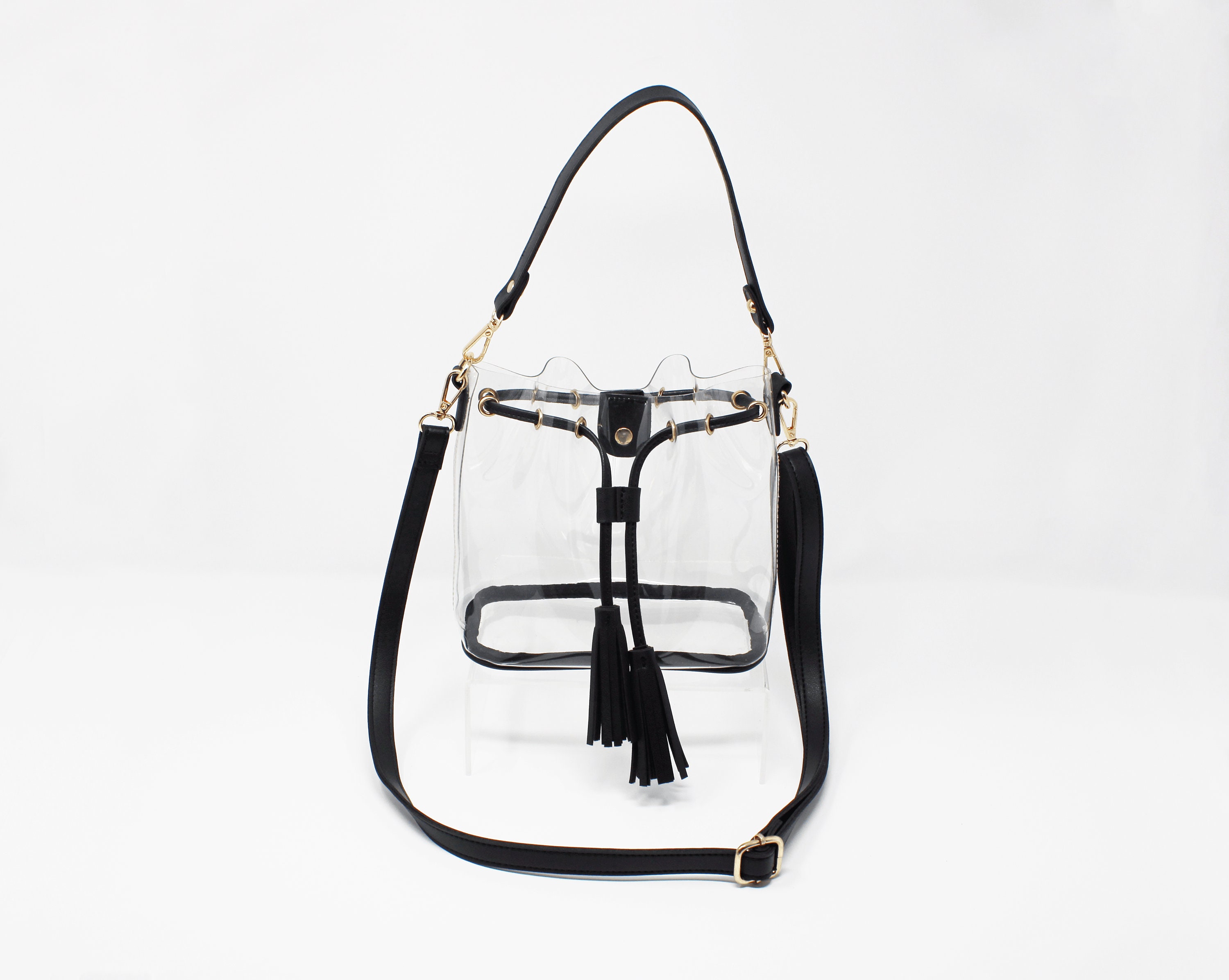 Clearlee Bucket Bag // Clear Bucket Bag Clear Crossbody Purse Etsy