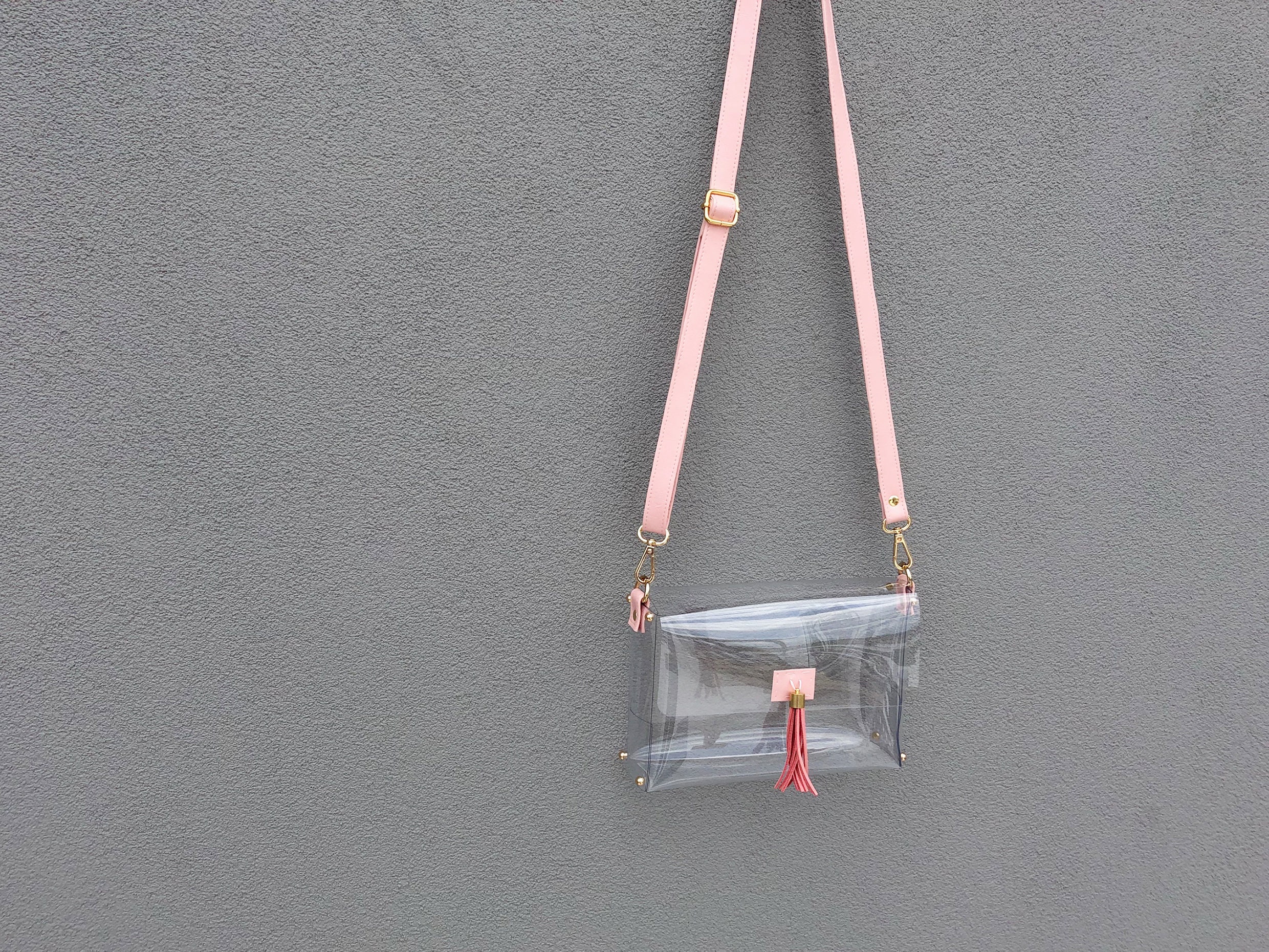 Clearlee Pink // Clear Stadium Bag Clear Purse Clear Crossbody | Etsy