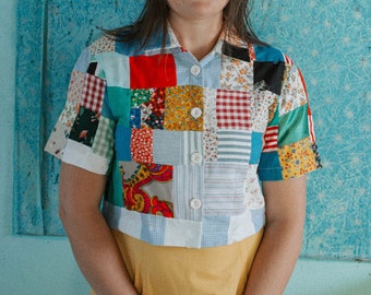 Amazon.com: ZYXTIM Men's Patchwork Shirt Button Down Short