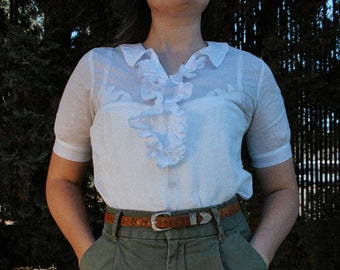 XS/S-1930’s Ruffled Jabot Blouse