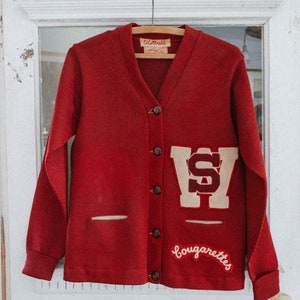 40’s/50’s Wool Knit Letterman Cardigan— Cougarettes of Vancouver, WA