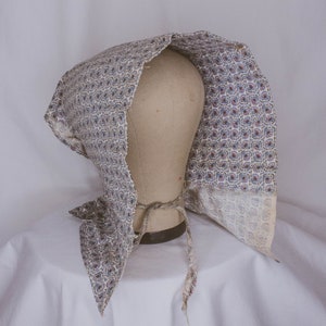 Circa 1930’s/40’s feedsack gardening bonnet—Please read item description before purchasing for details, measurements, and return policy!