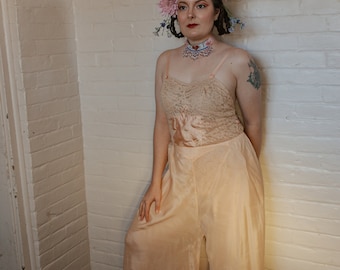 S-L-- 1940er Jahre Rayon Pyjama Hose--Bitte lesen Sie vor dem Kauf die Artikelbeschreibung für Details, Maße und Rückgabebedingungen!